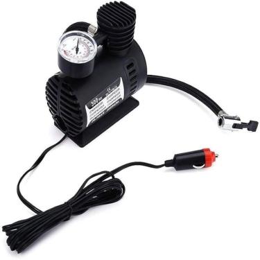 Imagem de Compressor De Ar Mini Eletrico 12v Carro Barco Calibrador Pneu Moto Bike Manometro Portatil Veicular 3 Bicos