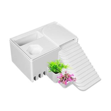 Imagem de Bothyi Plataforma de descanso para tartarugas Plataforma para tanques de tartarugas Tanques para répteis Escada Rampa para Terraço de descanso para tritões, 21cmx16cmx8cm