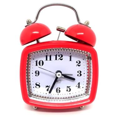 Imagem de Relógio Despertador Analógico Retrô com Campainha – Compacto, Estilo Vintage e Som Forte. Perfeito para seu Quarto ou Escritório! (Verde) (Vermelho)