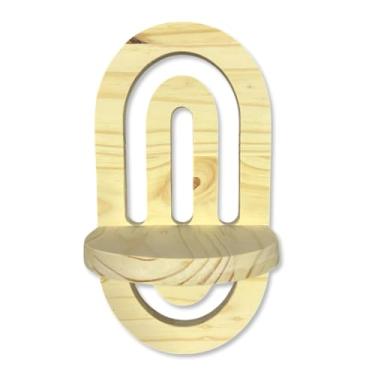 Imagem de Prateleira Decorativa De Parede Com Arcos Orgânicos Em Madeira Pinus Estilos Boho e Japandi Cor:Pinus Natural;Tamanho:13