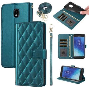 Imagem de Furiet Capa carteira para Samsung Galaxy J3 Orbit J 3 Star 2018 3J Achieve com alça de ombro, vários compartimentos para cartões, capa de telefone com suporte para J3V V 3ª geração SM J337A J337V J337