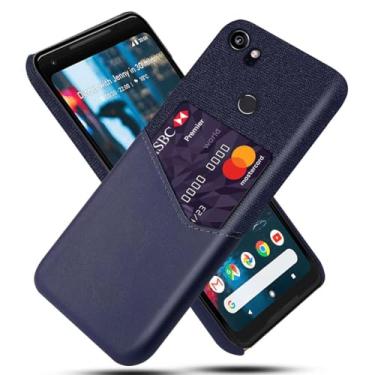 Imagem de Capa para Google Pixel 2 XL,Tela e tampa de couro PU,Anti-deslizante,Resistência à impressão digital,Caso de proteção de 360°com 1 slot de cartão atrás-Blue