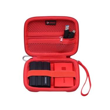 Imagem de XANAD Capa rígida 2 em 1 para Samsung T9 / T7 Shield / T7 / T7 Touch 250GB 500GB 1TB 2TB 4TB SSD portátil - Vermelho