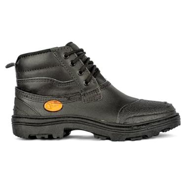 Imagem de Coturno Masculino de Segurança em Couro, Com Cadarço, Bota de Trabalho, Preta, Tamanho 37-44 (Preto, BR, Adulto, Numérico, 38)