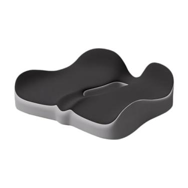 Imagem de OIIBWQ Almofada para Cadeira, Ergonômica E Respirável, Antiderrapante, Almofada para Assento Espessada, Almofada para Cadeira para Costas E Cóccix, Preto Cinza