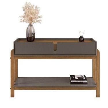 Imagem de Aparador 2 Gavetas Lizz Cinza Perola/Cedro - Casa D Móveis, Cinza Péro