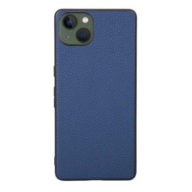 Imagem de Capas Compatível com VIVO iQOO Z1（(5G),Design de grão levantado de superfície,Proteção contra queda,Anti impressão digital,Anti arranhões,Aparência de couro de imitação de plástico macio-Blue