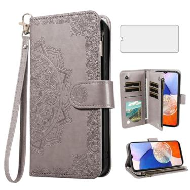 Imagem de Asuwish Capa de telefone para Samsung Galaxy A14/M14 5G capa carteira celular com protetor de tela de vidro temperado e flor flip porta-cartão de crédito suporte A 14 4G 14A 14M G5 mulheres homens