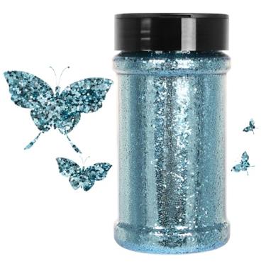 Imagem de WOOGLITTER Glitter azul claro, 200 g, glitter grosso para artesanato de resina, copos de geleca e decoração de festivais - glitter grosso azul claro a granel