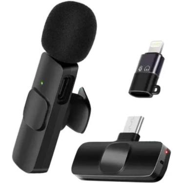 Imagem de Microfone Lapela Sem Fio K9 com Cancelamento de Ruído Compatível com i