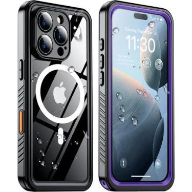 Imagem de Capa magnética Temdan para iPhone 16 Pro à prova d'água, protetor de t
