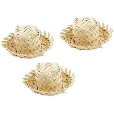 Imagem de 40 chapeuzinho miniatura mini chapéu palha festa junina  - loja do abe