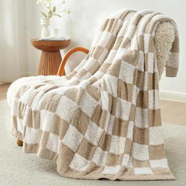 Imagem de Microfibra quadriculada de pele sintética Throw Blanket Snuggle Sac