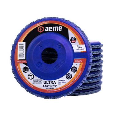 Imagem de Disco Flap Aeme Ultra Nylon Reto Zircônio 4.1/2" (115mm) 10 Unidades, 