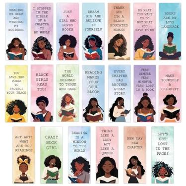 Imagem de Laffact Marcadores de livro coloridos para meninas negras – 200 peças de rastreador de leitura para mulheres negras e estéticas, marcadores de papel de citação, acessório para leitura, presentes de