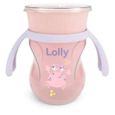 Imagem de Copo Treinamento Lolly Oceano 360ml com Alça Rosa