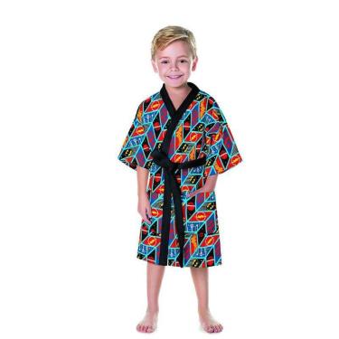 Imagem de Roupão Aveludado Infantil Quimono Liga Da Justiça P