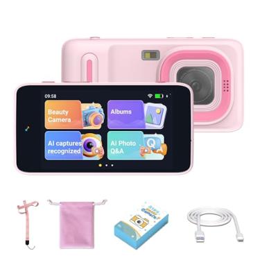 Imagem de GimyWit Filmadora digital WiFi AI infantil com reconhecimento de objetos, melhor aniversário para meninos e meninas de 4 a 11 anos - Tutores de IA 11 grátis, brinquedo educativo multilíngue (rosa)