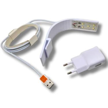 Imagem de Luminária LED compacta para aquários, ultra fina e curva, 15 L, iluminação submersível para peixes e plantas aquáticas, voltagem dupla (Branco)