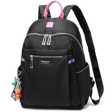 Imagem de Mochilas femininas casual lona viagem pequena mochila rosa - HUOGUO