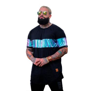 Imagem de Camiseta Longline Pierry Lohan - T, Preto, P