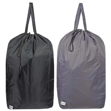 Imagem de Bolsa de roupa de viagem UniLigis lavável com alças 85L cinza/preta