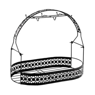 Imagem de IEUDNS Escorredor de garrafas organizador de cozinha presente escritório versátil para 6 xícaras acessórios, Oval Preto
