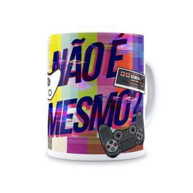 Imagem de Caneca Player Cerâmica Branca Personalizada 325ml - Pomps Geek