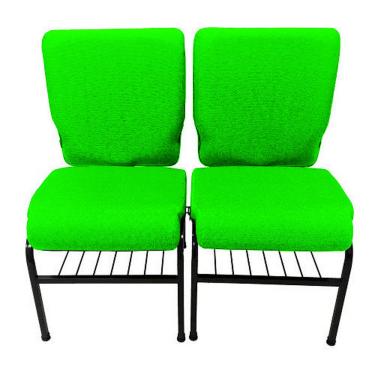 Imagem de 02 Cadeiras para Igrejas c/ Porta Biblía e Porta Cálice Verde