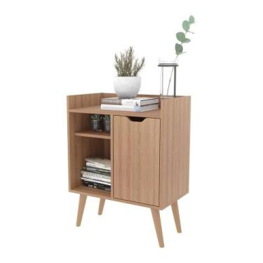 Imagem de Aparador Retrô 60cm Com 1 Porta Multimóveis Amêndoa Amêndoa - MULTIMOV