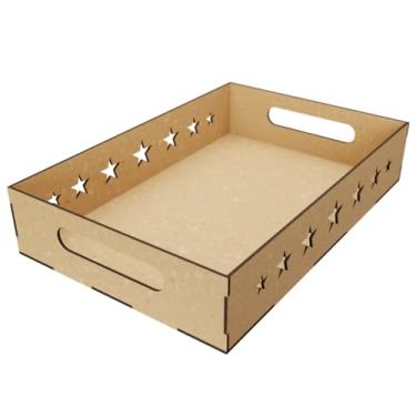 Imagem de Kit com 3 Bandejas Decorativas em MDF Cru 2,5 mm – Personalizável com Recortes Coração, Estrela ou Frases para Festas e Eventos (Estrela)