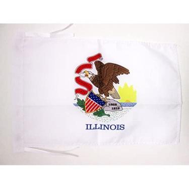 Imagem de Cabos da bandeira de Illinois 45.7 cm x 12'' - Bandeira do estado americano de Illinois PEQUENAS 30 x 45 cm - Banner 45.7x30.5 cm - AZ FLAG