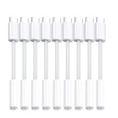 Imagem de Pacote com 10 adaptadores USB C para fone de ouvido, adaptador de áudio USB C para 1/20.3 cm compatível com iPhone 16 15 Samsung Galaxy S25, S24, S23 Ultra, Note 20, iPad Pro, MacBook, Pixel XL e mais