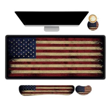 Imagem de NXZGO Tapete de mesa, mouse pad para jogos, conjunto de suporte de pulso, 4 em 1, antiderrapante, 2GG, grande mousepad + descanso de pulso ergonômico para teclado + descanso de pulso para mouse +