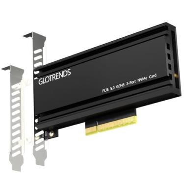 Imagem de GLOTRENDS Adaptador PA52 Dual M.2 NVMe para PCIe 5.0 X8, até 256 Gbps para AMD e função RAID de plataforma Intel, suporta tamanho 2280/2230 (PCIe placa mãe bifurcação é necessária)