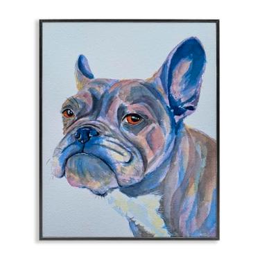 Imagem de Stupell Industries Retrato em aquarela buldogue branco emoldurado, arte giclée, design por Tatiana Roberts, 76 x 61 cm