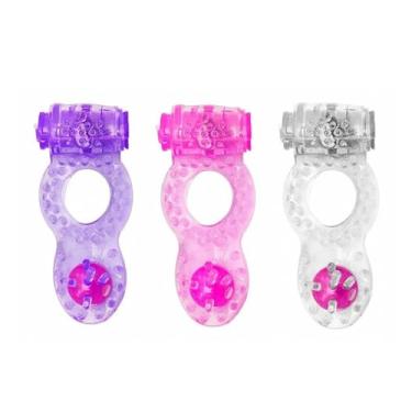 Imagem de Anel Peniano Vibratório com Pérola Estimuladora – Retração da Ejaculação e Estímulo Duplo para Mais Prazer (Roxo)