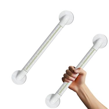 Imagem de Tharyee Barras de apoio para chuveiros, pacote com 2 alças antiderrapantes de 50 cm, aderência de segurança de banheiro de aço inoxidável com luminosa de segurança, alça de barra de segurança para