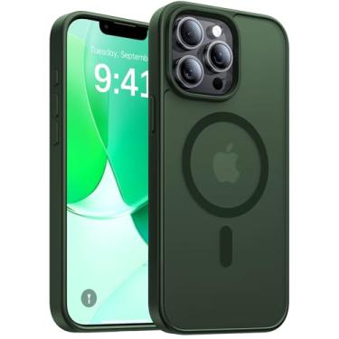 Imagem de KCQNine Capa magnética para iPhone 12 Pro Max, [compatível com MagSafe] [proteção contra quedas de nível militar] [antiamarelamento] capa fosca translúcida à prova de choque para iPhone 12 Pro Max