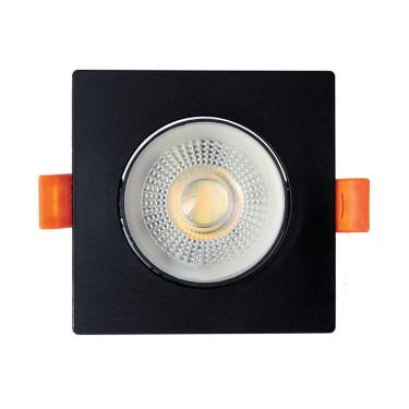 Imagem de Spot Led Quadrado De Embutir Easy 7w Preto Bivolt Llum 6500k Luz Fria