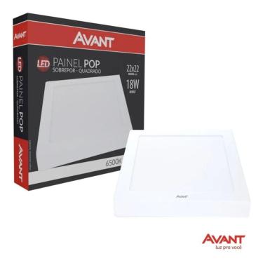 Imagem de Painel Led Quadrado Sobrepor 18w Branco Frio Bivolt