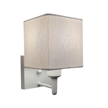 Imagem de Arandela Quadrada Md-2006 Branco Cúpula Em Tecido Branco - Bivolt