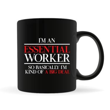 Imagem de Caneca de café Bubble Hugs Employee - I'm Essential Worker - Key Worker Public Service Funny Staff Boss Office Occupation Job Immune Crisis Protect Attack Co-Worker