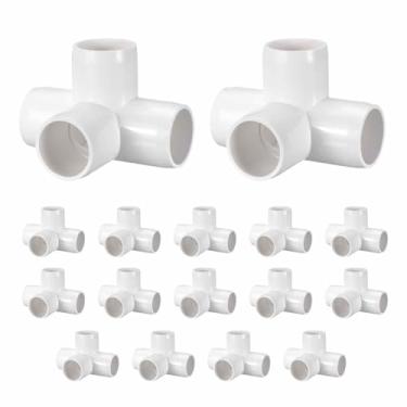 Imagem de DTGN 16 peças de encaixe de PVC de cotovelo de 3,8 cm, encaixe de tubo de PVC de grau cruzado de 4 vias SCH40, conector de cotovelo de canto DIY para móveis de construção, conexão de estrutura de