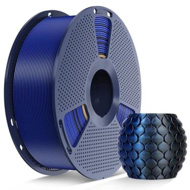 Imagem de SUNLU Filamento PLA de seda de duas cores, filamento de impressora 3D PLA de seda de 1,75 mm, filamento de impressora 3D de seda brilhante, precisão dimensional +/-0,02 mm, carretel de 1 kg (1 kg