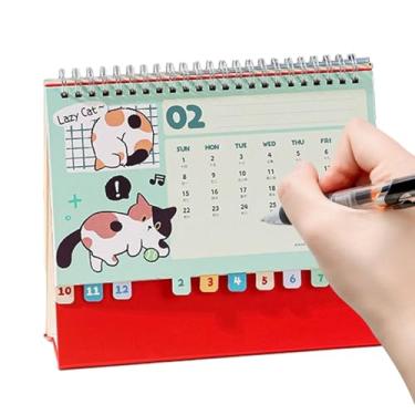 Imagem de Calendário de gato 2026 - agenda de gato encadernado em espiral - calendário animal de de 12 meses | para planejamento de mesa, agendamento, decoração, casa, escola, sala de estudo