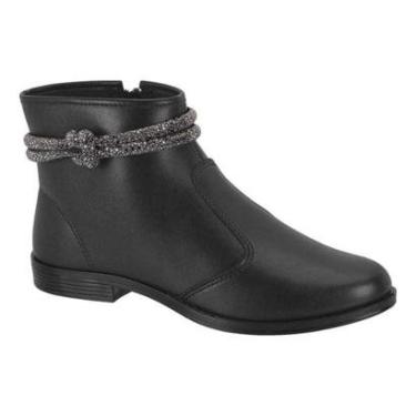 Imagem de Bota Feminina Moleca Forrada Confortável Cano Curto Strass-Feminino