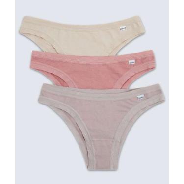 Imagem de Kit 3 Calcinhas Tanga DelRio-52387, Rosa, Bege, M