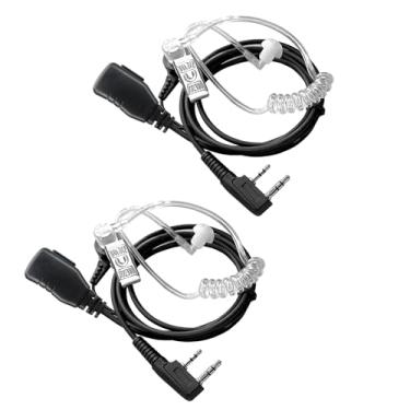 Imagem de BAOFENG Fone de ouvido Walkie Talkies com microfone para fone de ouvido Walkie-Talkie de 2 pinos K5 Plus 5RM BF-888S UV-5R BF-F8HP PRO AR-152 UV-17R UV-21R DM-32 UV-32 Rádio bidirecional (pacote com 6