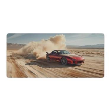 Imagem de HouLaiZhe Vermelho Rx7 Desert Speed JDM Carro Grande Gaming Mouse Pads Tapete de Mesa Base de Borracha Antiderrapante Laptop Acessórios de Computador Suprimentos Bloco de Escrita para Escritório Casa